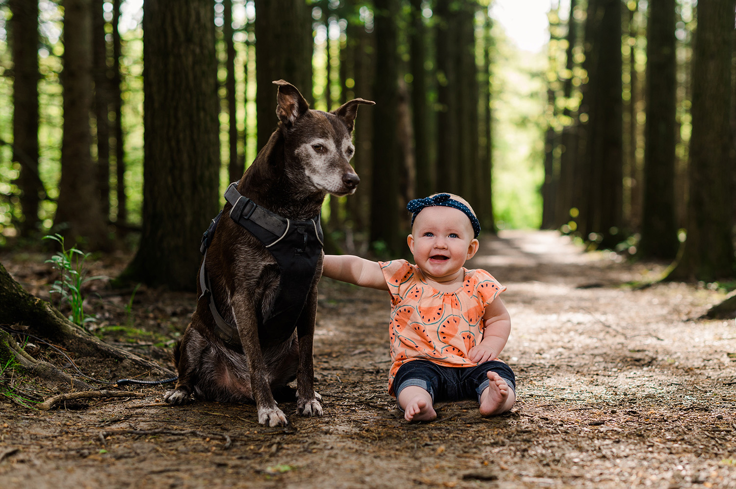 Baby and Dog on Trail in CVNP
